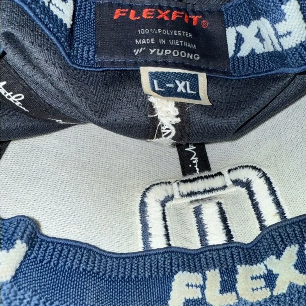 Travis Mathew Hat Cap Fitted Mens L XL Navy Blue Flexfit Golf Embroidered Logo